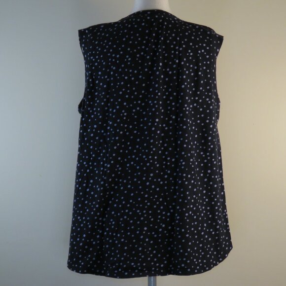 Loft Women's Sleeveless Dotted Dark Blue Pullover Top Size M (C1343) - Picture 5 of 7
